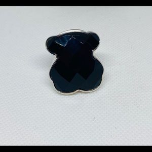 Tous Big Black Onix, Silver 925 Ring Size 6.5